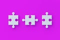 Row of jigsaw puzzle pieces on pink background Royalty Free Stock Photo