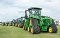 A row of John Deere Tractors at show Royalty Free Stock Photo