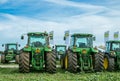 A row of John Deere Tractors at show Royalty Free Stock Photo