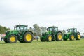 A row of John Deere Tractors at show Royalty Free Stock Photo