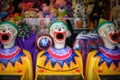 A row of laughing clown faces