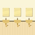 Row Of Lavatories With Mirrors Royalty Free Stock Photo