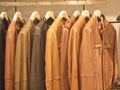 Row of Leather Coat Royalty Free Stock Photo