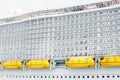 Lifeboats and cabins on a huge Cruise Ship Royalty Free Stock Photo