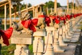 Row of Lion stone carving of Chinese god Shrine at Shrine Xian Dai Lo Tian Gong, a new tourist attraction Chinese temple landmark Royalty Free Stock Photo