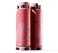 Row of liquefied propane industrial gas containers 3d render Royalty Free Stock Photo