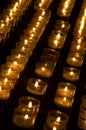 Row of lit tealights Royalty Free Stock Photo