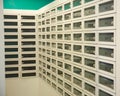 Row of lockers along Royalty Free Stock Photo