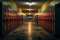 Row lockers. Generate Ai Royalty Free Stock Photo