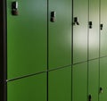 Row of lockers for schoolchildren in the school corridor Royalty Free Stock Photo