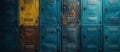 Row of Lockers With Various Colored Doors Royalty Free Stock Photo