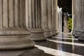 Row of marble columns in an entrance