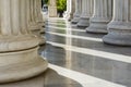 Row of marble columns in an entrance