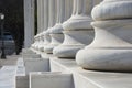 Row of marble columns in an entrance