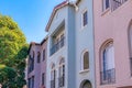 Row of mediterrenean houses in San Francisco, California Royalty Free Stock Photo