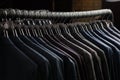 Row of men suit jackets on hangers Royalty Free Stock Photo