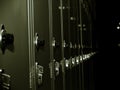 Row of Metal Lockers Royalty Free Stock Photo