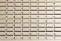 Row of metal lockers with keys for safekeeping of valuables