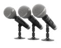 Row of microphones Royalty Free Stock Photo