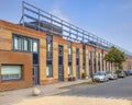 Row of modern houses in cmodern neighborhood Royalty Free Stock Photo