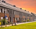 Row of modern houses in modern ecological neighborhood Royalty Free Stock Photo