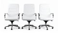 Row of Modern White Office Chairs Isolated Royalty Free Stock Photo