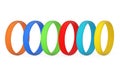 Row of Multicolor Blank Promo Silicone or Rubber Bracelets. 3d R