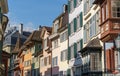 A row of multicolored houses along Augustinergasse in Zurich