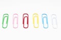 Row Of Multicolored Paper Clips Royalty Free Stock Photo