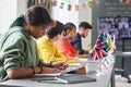 Row of Multicultural Students in Class Royalty Free Stock Photo