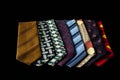 Row of neckties collection, pattern, men accessory elegant, fashion