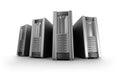 Row of network servers over white Royalty Free Stock Photo