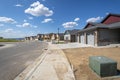 A row of new construction homes in a subdivision. Royalty Free Stock Photo