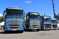 Row of New Euro 6 Volvo FH Trucks Royalty Free Stock Photo