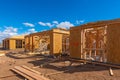Row of New Homes Being Built Royalty Free Stock Photo