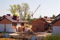 Row of new houses being built Royalty Free Stock Photo