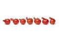 Row of nosy tomatoes Royalty Free Stock Photo