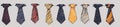 row od different mal neckties isolated on white, fashionable ties Royalty Free Stock Photo