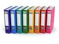 Row of office binders. Royalty Free Stock Photo