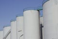 Row of oil storage tanks Royalty Free Stock Photo