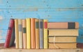 Row of vintage books Royalty Free Stock Photo