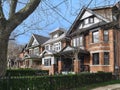 Row of old brick detached houses Royalty Free Stock Photo