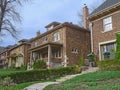 Row of old brick detached houses Royalty Free Stock Photo