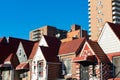 Row of Old Brick Homes in Flushing Queens of New York City Royalty Free Stock Photo