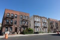 Row of Old Brick Residential Buildings along an Empty Street in Astoria Queens New York Royalty Free Stock Photo