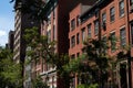 Row of Old Brick Residential Buildings in Chelsea of New York City Royalty Free Stock Photo