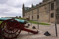 Row of old bronze cannons near the Kronborg castle in Helsingor, Denmark Royalty Free Stock Photo