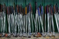 Row of Old Golf Clubs Sports Royalty Free Stock Photo