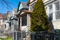 Row of Old Homes in Elmhurst Queens	New York Royalty Free Stock Photo