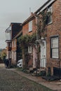 Row of old houses on a street in Rye, East Sussex, England Royalty Free Stock Photo